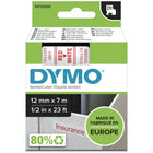 DYMO - Ruban d'étiquettes D1, 12 mm (1/2 po), rouge sur blanc-Ruban Dymo Standard D1
