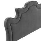Modway - Evangeline Performance Velvet Tête de lit jumelée, Charbon de bois-Rembourrage en mousse dense