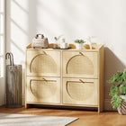 HOMCOM - Armoire à chaussures avec 4 tiroirs basculants pour rangement - bois naturel-Les séparateurs ajustables et amovibles conviennent aux bottes, talons ou baskets sans encombrement 