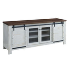 Modway - Bennington Porte coulissante rustique de 71 po Meuble TV, Blanc-Meuble TV rustique de ferme 71 po