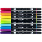 Tombow - Stylos à double pointe, couleurs vives, paq./10-Pour les artistes, illustrations, petits dessins, ou pour écrire son journal, pratiquer son écriture