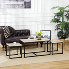 HOMCOM - Table basse gigogne pour salon - bois naturel - Paquet de 3-Le design gigogne permet de gagner beaucoup de place lorsqu'il n'est pas utilisé