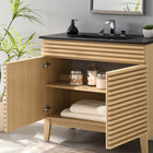 Modway - Render 36" Vanette de salle de bain - Noir de chêne-MDF et panneau de particules