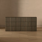 Manhattan Comfort - Clive 72" Commode double à 6 tiroirs style mid-century modern - Noyer brun et or-Assemblage à domicile requis Tout le matériel inclus