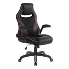 DESIGNlab By OSP - Chaise de jeu Xeno - Accents rouges-Accoudoirs rembourrés rabattables