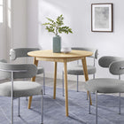 Modway - Vision Rond de 35 po Table à manger, Chêne-Placage de grains de bois et MDF