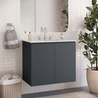 Modway - Bryn Fixation murale de 30" Vanette de salle de bain - Gris blanc-Construction en mélamine et panneaux de particules