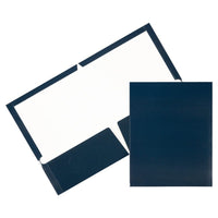JAM PaperMD – Chemise lustrée à 2 pochettes, 9 1/4 x 11 1/2 (po), marine, 100/boîte-Marine