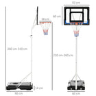 Soozier – Panier de basketball ajustable de 7 à 8,5 pi-La base peut être remplie de sable ou d’eau, ce qui la maintient fermement au sol 
