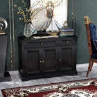 HOMCOM - Buffet 45,3 po L - noir-Peut être utilisé comme vitrine, buffet ou meuble de rangement pour couloir 