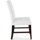 Modway - Promulgate Biscuit Touffé Cuir synthétique rembourré Fauteuil d’appoint de salle à manger Ensemble de 2 - Blanc-Sellerie lisse en cuir synthétique