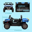 Aosom - voiture électrique 2 places 12v 7ah pour enfants utv - bleu-Contrôle manuel ou télécommande 2,4 GHz permettant aux enfants d’atteindre une vitesse de 3,7 mi/h (6 km/h) 