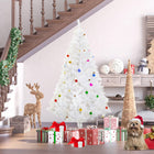 HOMCOM - Arbre de Noël artificiel de 6ft décoration de vacances de Noël - Blanc-Rapide à mettre en place, il suffit de pousser les pièces ensemble et de déplier les branches 