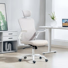 HOMCOM - Chaise de bureau ergonomique avec soutien lombaire 4d - gris-Accoudoirs relevables pour gagner de la place et permettre un rangement sous le bureau 