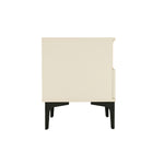 Manhattan Comfort - Lot de 2 tables de chevet modernes Amara 39,4" - Crème et chêne naturel-Parfait pour le rangement de chevet, les lampes ou les objets de décoration