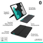 Logitech - Étui-clavier Flip Folio pour iPad 11/13 Pro (M4/M5) Air 13/11 (M2/M3/M4) 5e génération - Graphite-Élargissez votre vue : Éliminez le besoin d'un clavier à l'écran et profitez de plus d'espace d'écran. Basculez rapidement entre la saisie et le toucher pour une navigation facile.	