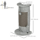 PawHut - Griffoir pour chat 23 po pour chats d'intérieur avec balles de jeu - gris-Poteau et base recouverts de peluche pour plus de confort 