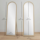 HOMCOM - Miroir corporel arqué - 21 po l x 64 po H - beige-Peut être posé au sol, fixé au mur ou appuyé contre le mur, offrant des options de placement flexibles 