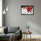 Moritz Seider Detroit Red Wings - Toile encadree - 31" x 22"-Prêt à accrocher - livré entièrement assemblé