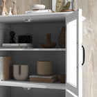 HOMCOM - Armoire de rangement 23,6 po L pour salon - blanc-Quincaillerie anti-basculement à l’arrière, à fixer au mur pour plus de sécurité 