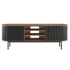 Modway - Fortitude 71 po Meuble TV, Noir noyer-Capsules de pied non marquées