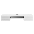 Modway - Render Fixation murale Bois Bureau - Blanc-Tiroirs glissants à extension complète