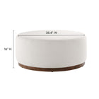 Modway - Tilden Grande boucle ronde de 38" rembourrée Rembourré Ottoman - Noyer des nuages-Rembourrage en mousse dense