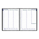 Blueline - 2027 agenda hebdomadaire – 10 3/4 po x 8 1/2 po – noir – bilingue-Reliure spirale double avec couverture souple aspect lézard