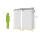 Outsunny - Remise de rangement extérieur haute 7 pi x 6 pi, étanche, gris foncé-Le toit incliné et les aérations gardent vos affaires au sec

