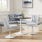 Modway - Lippa Salle à manger pivotante Cuir végane Fauteuil d’appoint - Blanc blanc-Capacité de pivot à 360º