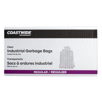Coastwide Professional - Sacs à ordures - tout usage - 20 po l x 22 po L - transparents - Paquet de 500-Pliés individuellement pour une distribution facile