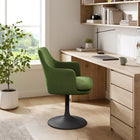 Modway - Lippa Salle à manger pivotante Performance Velvet Fauteuil - Vert mousse noire-Capacité de pivot à 360º