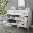 Modway - Isle 48" Armoire à coiffeuse de salle de bain - Blanc blanc-Bassin d’évier en céramique