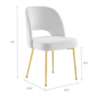 Modway - Rouse Salle à manger Fauteuil d’appoint - Blanc-Revêtement en velours de performance