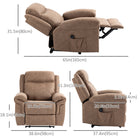 HOMCOM - Fauteuil inclinable manuel avec massage par vibration et poches latérales - brun-Système de ressorts ensachés avec ressorts serpentins et bandes élastiques pour plus de souplesse et de rebond 