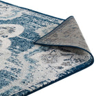 Modway - Entourage Médaillon vintage fleural vintage Malia Tapis de 5 pi l x 8 pi L - Ivoire et bleu-8