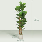 HOMCOM - Arbre artificiel de figuier lyre 5 pi pour décoration intérieure - vert - lot de 2-Convient aux salons, chambres, bureaux à domicile et entrées 