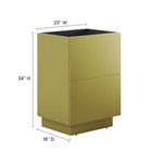Modway - Quantum 32" Armoire de toilette de salle de bain (lavabo non inclus) - Or-Tiroir à glissement complet