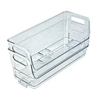 Azar - Petit bac de rangement étroit empilable pour garde-manger - 4,37 po x 12,87 po x 4,5 po - Transparent - Paquet de 4-Poignées intégrées à prise facile