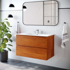 Modway - Scenic Support mural de 36" Vanette de salle de bain - Blanc cerise-Construction en mélamine