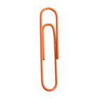 JAM Paper - Trombones géants colourés - grands trombones orange de 5 cm - paquet de 75-Quantité : 75 par boîte | Emballé dans une boîte transparente réutilisable pour garder votre bureau ou votre tiroir de bureau organisé