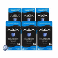 Agga - Capsules décaféinées compatibles Nespresso - Noir/Moyen - Paquet de 60-Moyen/Foncé - Capsule - Décaféiné - Kosher - Decaffeinated - 10 / Boîte