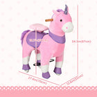 Qaba - Licorne mécanique à bascule cheval de marche jouet - rose-Siège rembourré pour plus de confort 