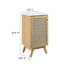 Modway - Soma 18" Vanette de salle de bain - Oak White-Tablette réglable