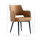 Manhattan Comfort - Lot de 2 fauteuils de salle à manger modernes Tremont 58 cm, revêtement similicuir, coloris Saddle-Revêtu d’un similicuir luxueux avec des coutures raffinées