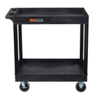 Luxor - Chariot utilitaire polyvalent à deux plateaux cuvettes avec roulettes robustes de 5" Luxor TUFFY XL - 32" L x 18" P - noir-Il supporte jusqu'à 500 livres lorsque le poids est étalé uniformément, chaque plateau étant conçu pour 250 livres