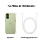 Apple - iPhone 17 - 256 Go - Sage - Bell et Virgin Plus-CONÇU POUR APPLE INTELLIGENCE - Personnel, privé, puissant. Écrivez, exprimez-vous et faites-en plus sans effort