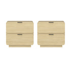 Manhattan Comfort - Table de nuit moderne contemporain Chrystie 26" à 2 tiroirs - Naturel - Lot de 2-Table de nuit moderne pour chambre et salon lot de 2
