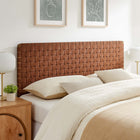 Modway - Sparta Tissage Cuir végane Tête de lit Queen, Brun noyer-Ossature en bois