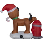 GEMMY - Chien de Noël gonflable et borne d'incendie - 122 cm-Se dégonfle pour un rangement facile